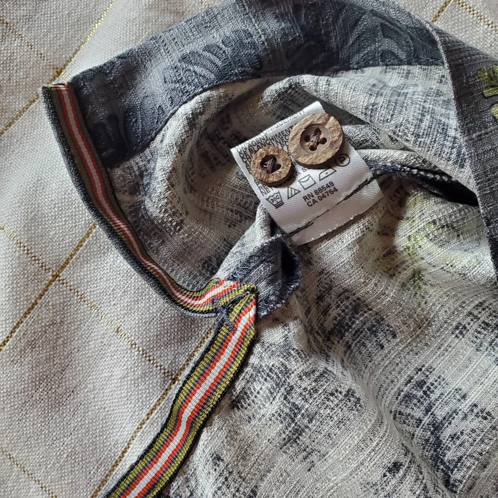 Tommy Bahama Shirt Men‎ L  Tropical Hawaiian Collar Button 100% Silk